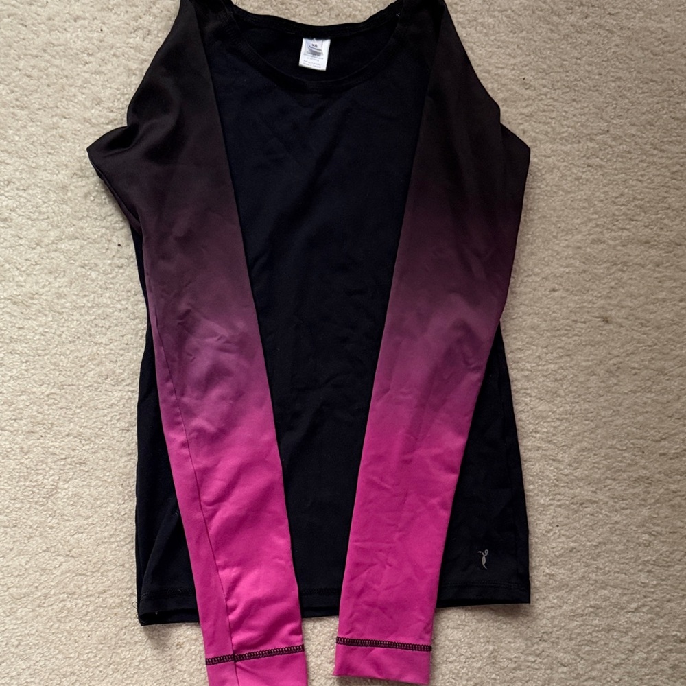 Black Tank with Pink Ombre Long Sleeves